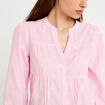Chemise droite manches 3/4 rose femme