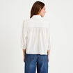 Chemise droite col classique manches 3/4 ecru femme
