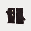 Mitaines avec broderie marron fonc&eacute; femme