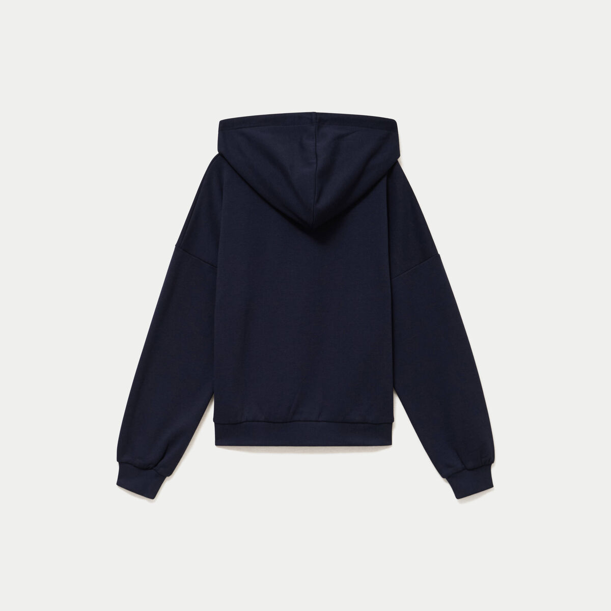 Sweat &agrave; capuche brod&eacute; manches longues bleu femme