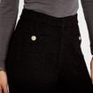Pantalon bootcut en tweed noir femme