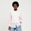 Pull chemise 2-en-1 ecru femme