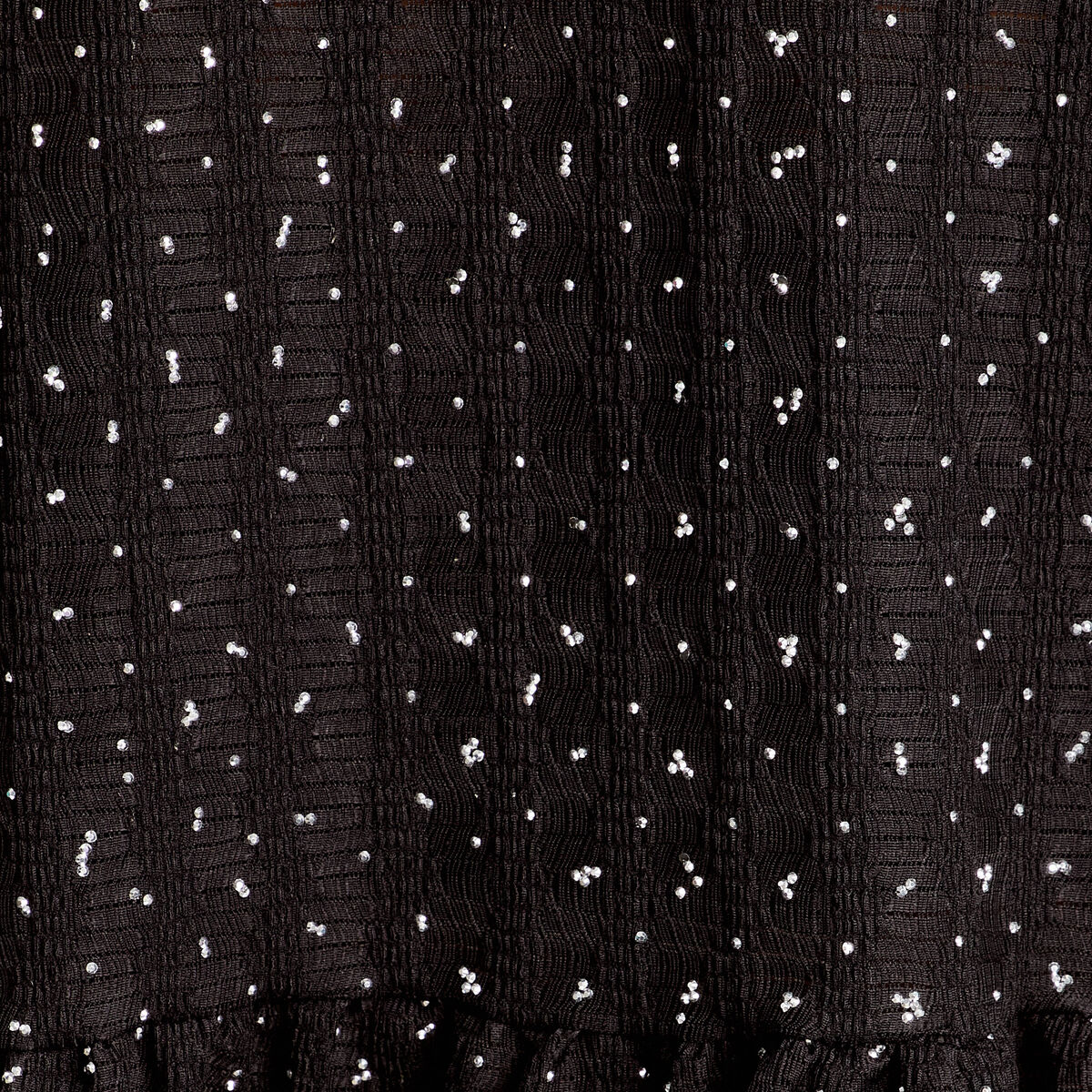 Blouse nou&eacute;e strass noir femme