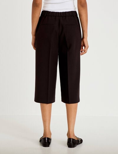 Bermuda coupe large noir femme