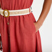Robe &eacute;vas&eacute;e avec ceinture amovible vieux rose femme