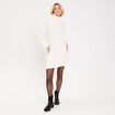 Robe pull col roul&eacute; ecru femme