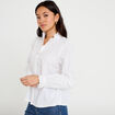 Chemise droite manches longues ecru femme