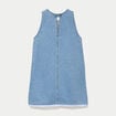 Robe droite courte en jean sans manches denim bleach femme