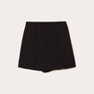 Jupe-short droite fentes noir femme