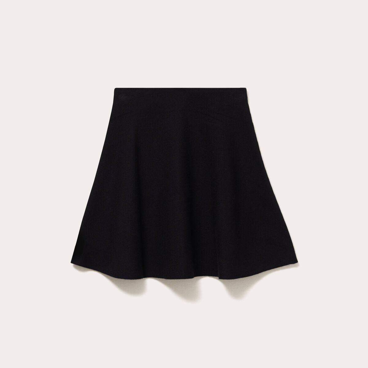 Jupe &eacute;vas&eacute;e en maille noir femme