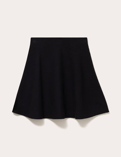 Jupe &eacute;vas&eacute;e en maille noir femme