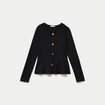 Top p&eacute;plum ajust&eacute; manches longues noir femme