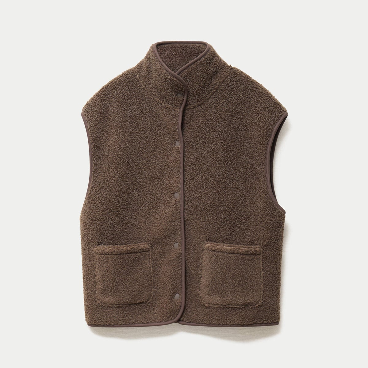 Veste sans manches effet polaire taupe femme