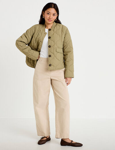 Veste ample manches longues vert femme