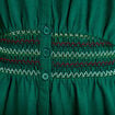 Robe &eacute;vas&eacute;e broderie col chemise vert fonc&eacute; femme