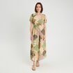 Robe longue &eacute;vas&eacute;e beige femme