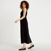 Robe longue &eacute;vas&eacute;e col v sans manches noir femme