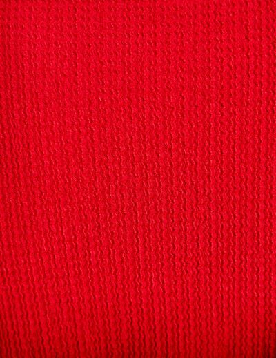 Blouse droite col v manches courtes rouge femme