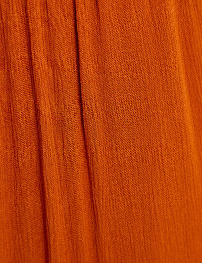 Pantalon large taille standard orange fonc&eacute; femme