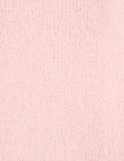 Pull manches courtes rose clair femme