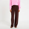 Pantalon large marron fonc&eacute; femme