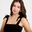 Robe patineuse courte &agrave; fines bretelles noir femme