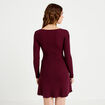 Robe pull patineuse manches longues bordeaux femme