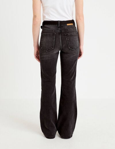 Jean bootcut avec ceinture amovible denim noir femme