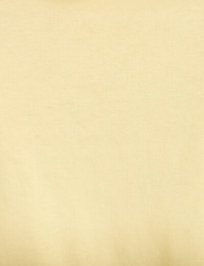 T-shirt col rond manches courtes jaune clair femme