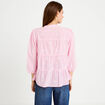 Chemise droite manches 3/4 rose femme