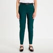 Pantalon cigarette ceintur&eacute; vert fonc&eacute; femme