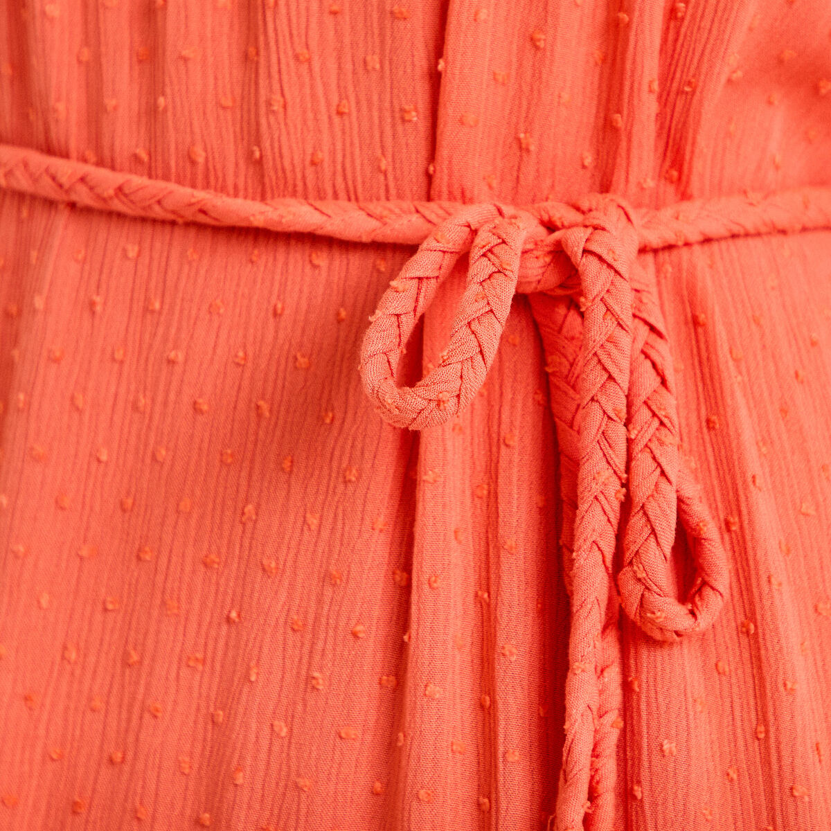 Robe longue &eacute;vas&eacute;e sans manches rouge corail femme