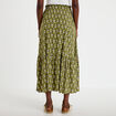 Jupe longue &eacute;vas&eacute;e vert femme