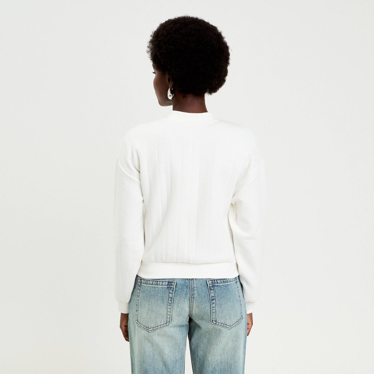 Veste manches longues ecru femme
