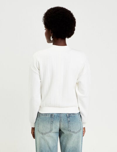 Veste manches longues ecru femme