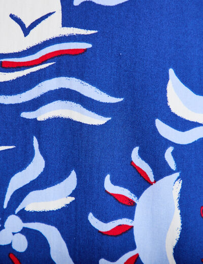 Chemise manches courtes bleu marine femme