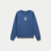 Sweat oversize col rond manches longues bleu fonc&eacute; femme