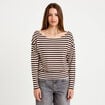 T-shirt col bateau manches longues blanc femme