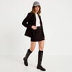 Jupe-short droite avec ceinture amovible noir femme
