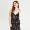 Robe longue &eacute;vas&eacute;e fluide noir femme