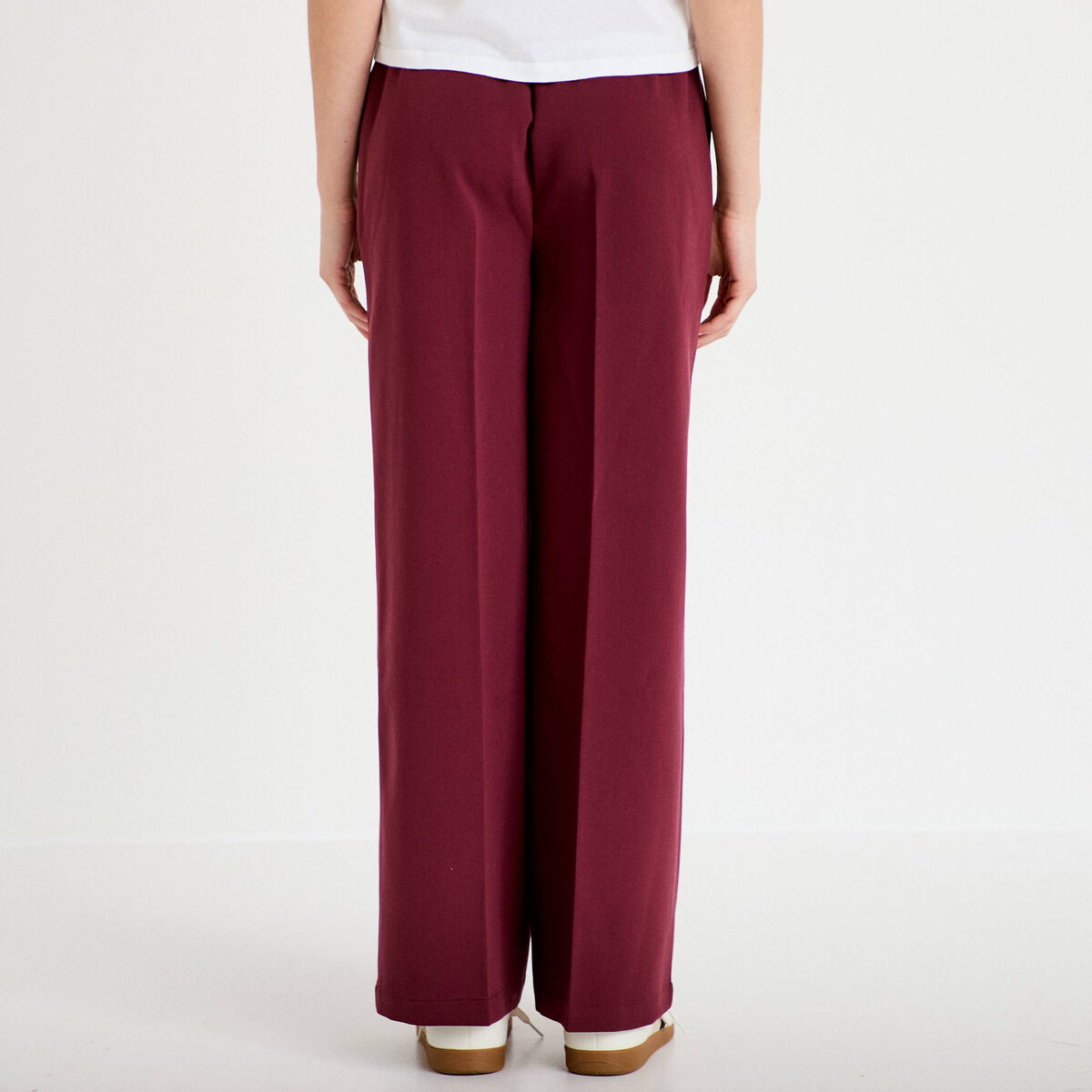 Pantalon city large violet fonc&eacute; femme