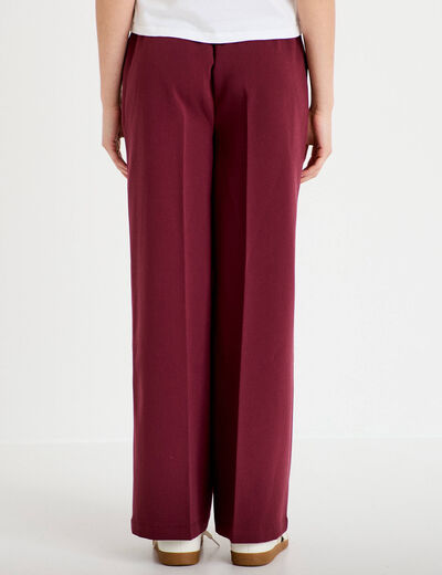 Pantalon city large violet fonc&eacute; femme