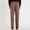 Pantalon large ventre plat taupe femme
