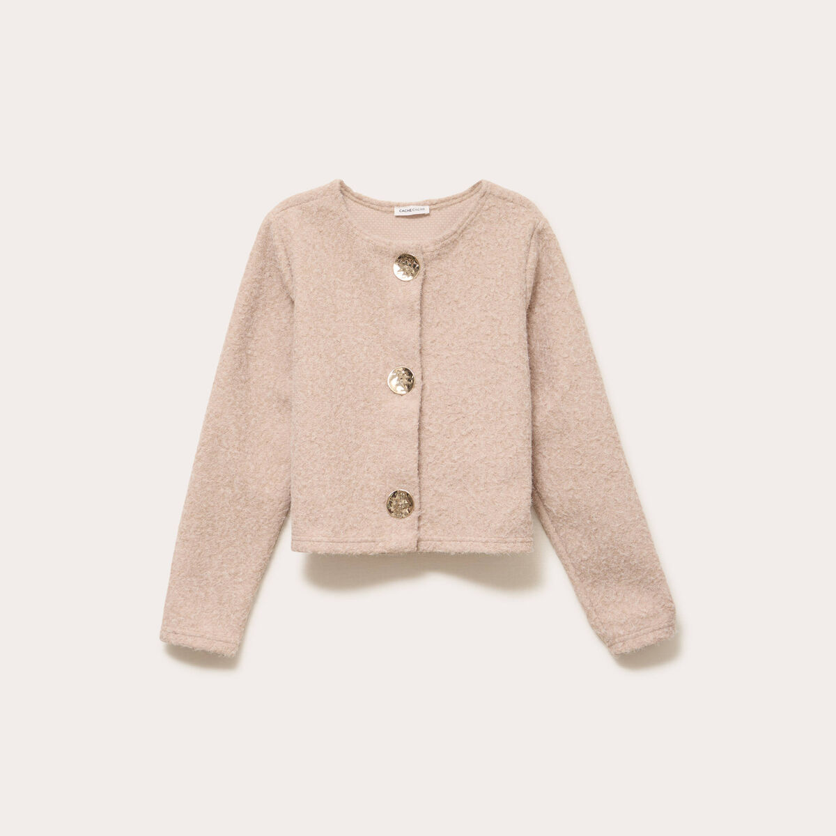 Veste effet polaire beige femme