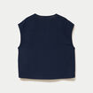Blouse droite sans manches col v bleu marine femme