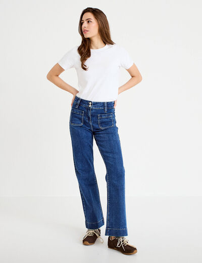 Jean bootcut taille haute denim stone femme