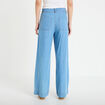 Jean wide leg taille standard denim bleach femme