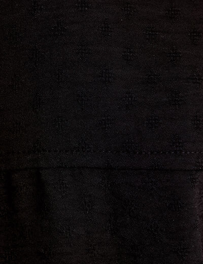 Blouse droite manches longues noir femme