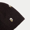 Bonnet avec broderie marron fonc&eacute; femme