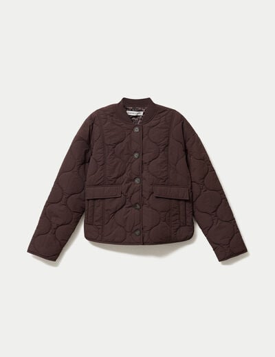 Veste ample manches longues marron fonc&eacute; femme